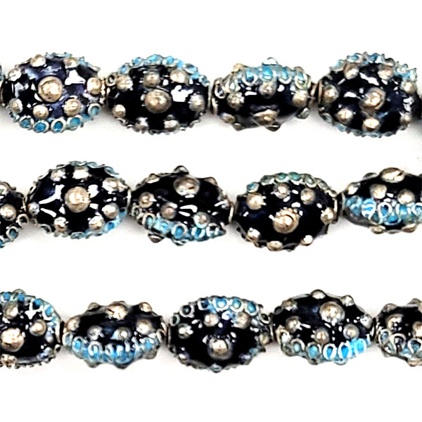 ENAMEL FLAT OVAL 8X12MM BLACK